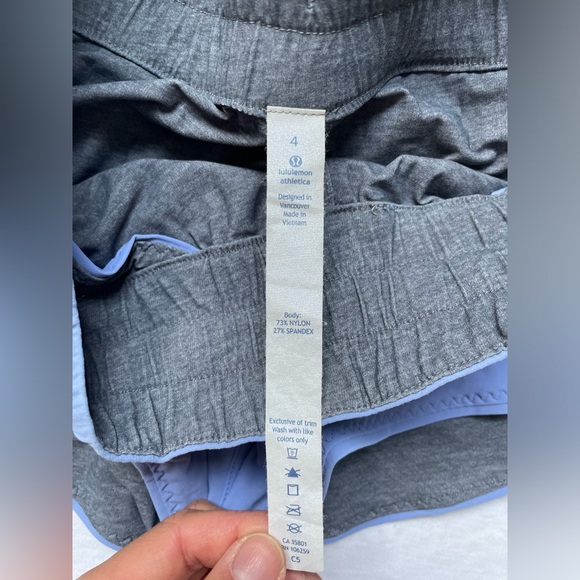 Lululemon Water: Surf Short Lullaby / Heathered Texture Printed Grey Deep Coal - Picture 5 of 6